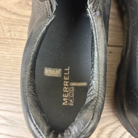 Merrell Jungle Moc Midnight Slip On Shoes Women's 10.5 Black Leather Loafers - Picture 10 of 16